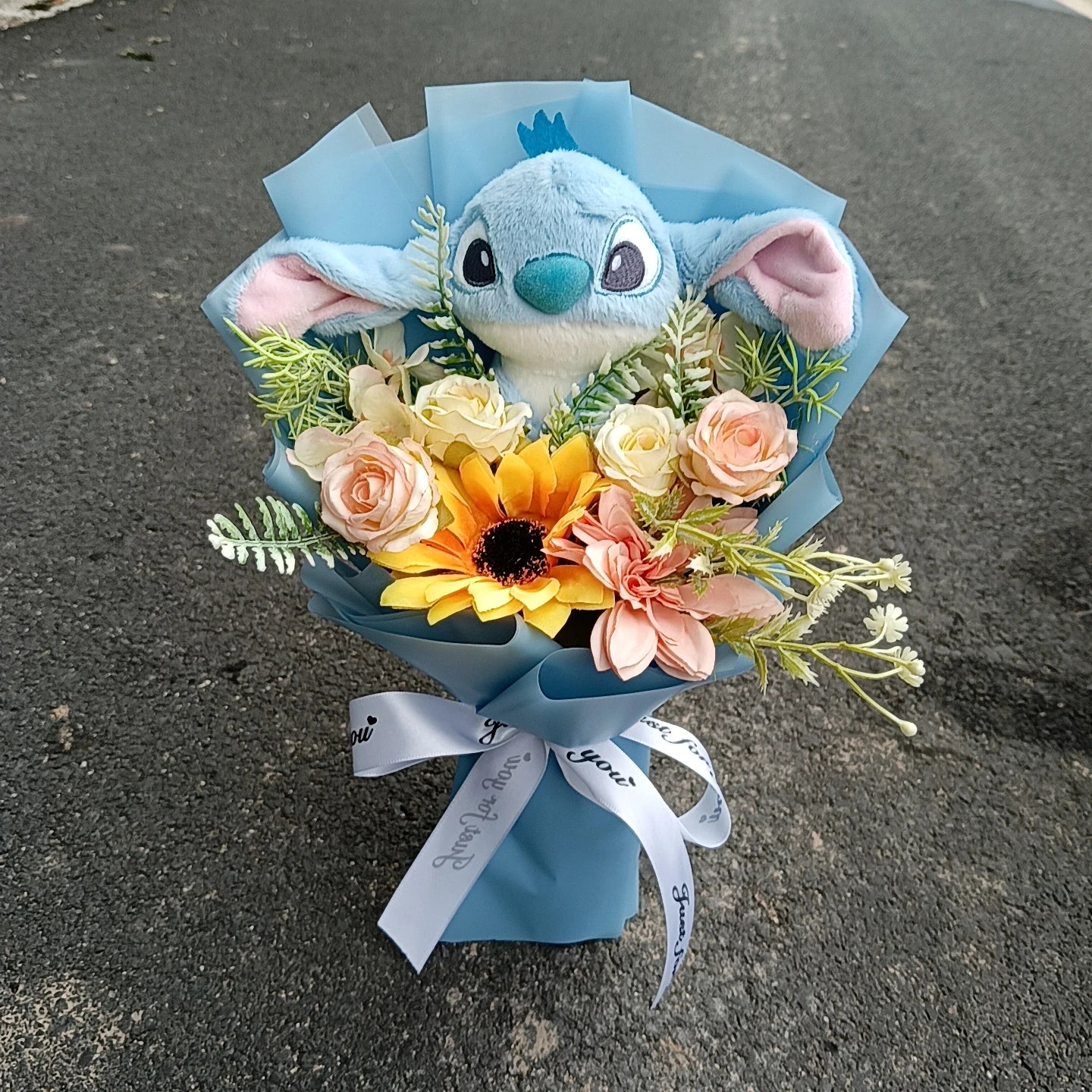 Lilo & Stitch Bouquet Major Holiday Gift PVC Rose Sunflower Anime Stuffed Doll Birthday Girl Valentine'S Christmas Day Girl Gift