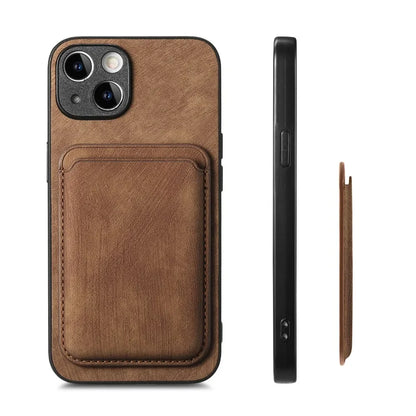 Vintage Leather Case with Detachable Magnetic Wallet Card Holder For iPhone 17 Air 16e 16 Pro Max 15 14 Plus 13 12 11