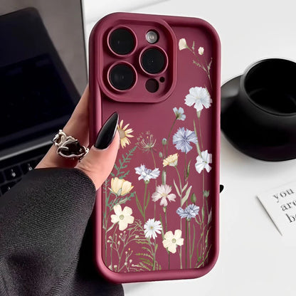 IPhone 17 16e 15 16 Pro Max 14 13 12 Pro Max 15 16 Plus Air 11 Case Flowers Pattern Shockproof Soft TPU Silicone Phone Cover