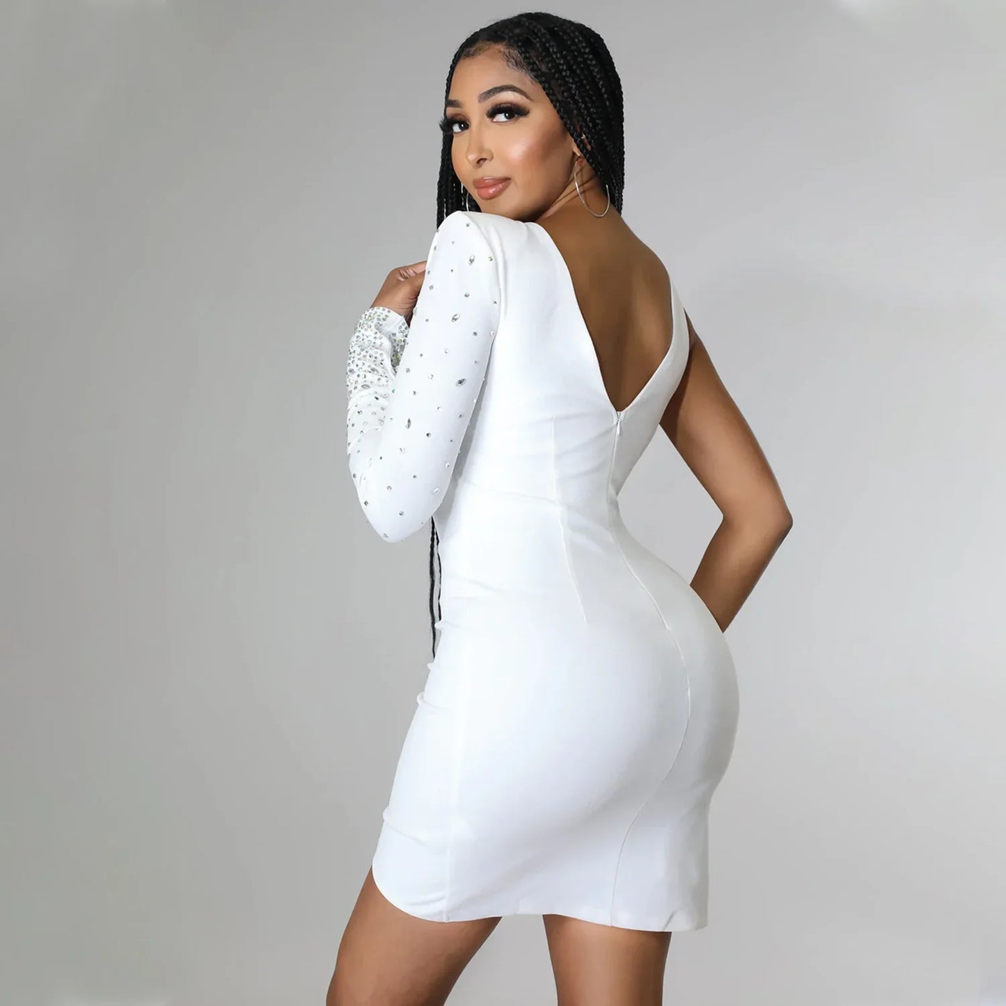 Fashionable Sexy Spaghetti Strap Rhinestone Embellished Cross-Border Summer Dress European American Style