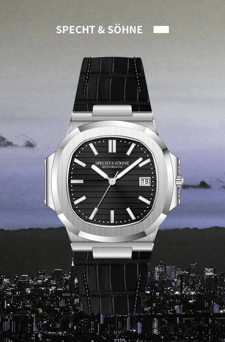 New Specht&Sohne Men's Watches Mechanical Watch Japan Miyota 8215 Movt Rose Gold Stainless Steel Classic 5711 Watch Waterproof