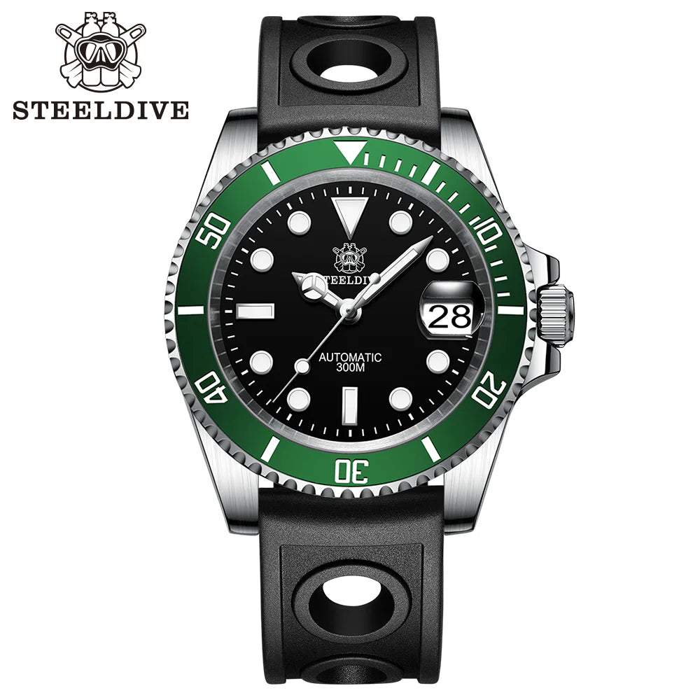 STEELDIVE SD1953 Water Ghost Ceramic Bezel Sapphire Mirror Swiss Luminous NH35 Movement Dive 30Bar Waterproof Mechanical Watch