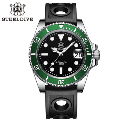 STEELDIVE SD1953 Water Ghost Ceramic Bezel Sapphire Mirror Swiss Luminous NH35 Movement Dive 30Bar Waterproof Mechanical Watch