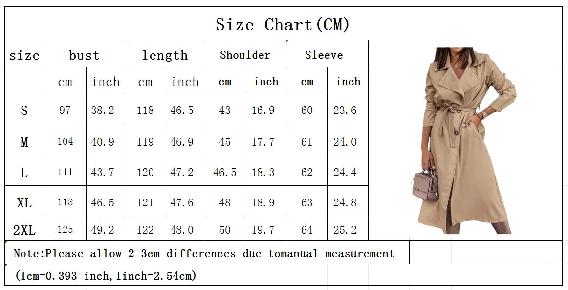 Women's Wool Blends Coats Double Breasted Thin Women's Trench Coat Casual Winbreaker With Belt Trench for Ladies
