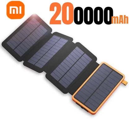 200000mAH Solar Power Bank Folding Solar Panels 5V 2A USB Output Portable Outdoor Camping Sun Power For IPhone Android
