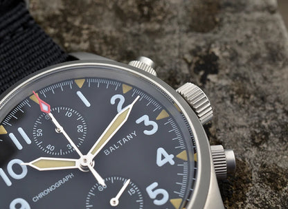 Baltany 2025 new military 39mm men's quartz chronograph VK61 sapphire stainless steel waterproof 10Bar luminous reloj hombre