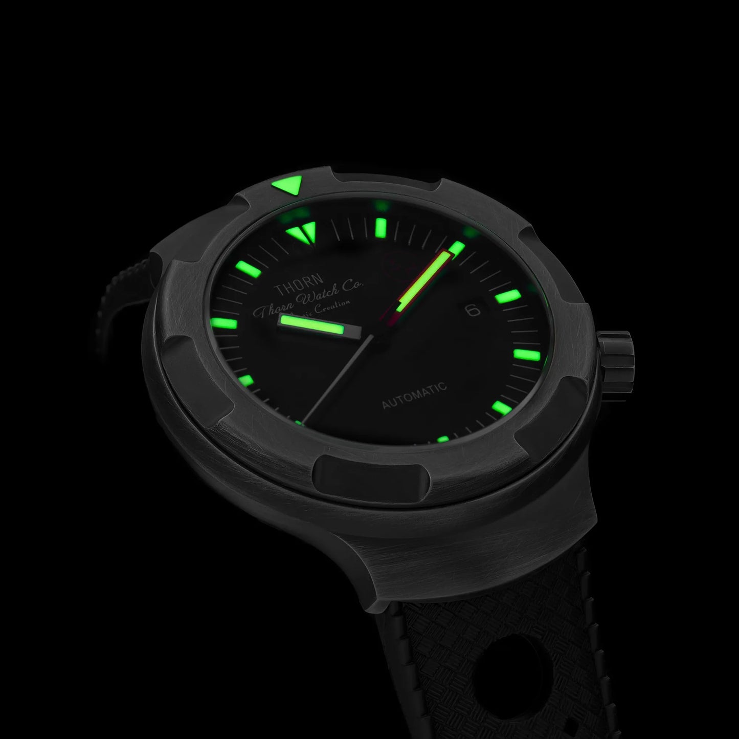 New Thorn Watch T018 PT5000 Movement Sapphire Waterproof Luminous Fluororubber Strap Men's Watches Salutes Classic