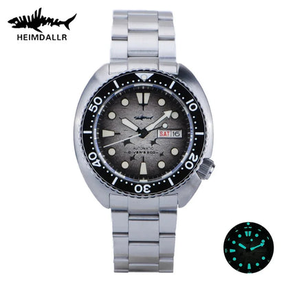 HEIMDALLR Diver Men's Watch Turtle King Sapphire Crystal 316L Steel NH36 200M Water Resistant Luminous Automatic Mechanica Watch