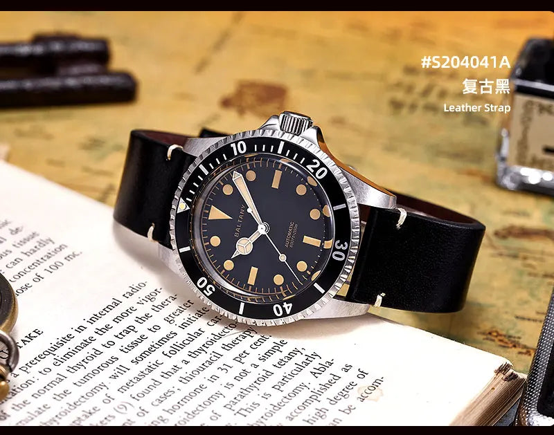 Baltany Men Automatic Watch 39mm Mechaical Wristwatch Sapphire Diver 20ATM Waterproof C3 Luminous NH38 Ceramic Bezel