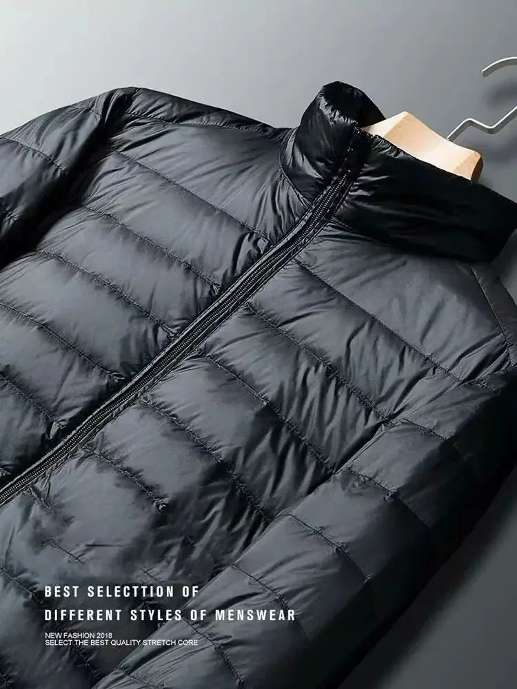 Winter Down Jacket Men's Fashion Hooded Super Light Warm Slim Coat Down Jacket Men's Coat