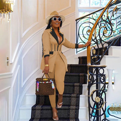 Elegant Suits  Women Corset Blazer and Legging Pants Matching Two 2 Piece Set Outfits Streetwear Lady Tracksuit