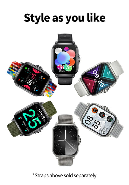 KUMI KU7 Meta 2.01″ High-definition Screen Smart Watch Bluetooth Call Heart Rate Measurement Oximetry Offline Intelligent Voice