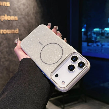 Luxury Glitter Bling Ultra Thin Phone Case For iPhone 17 16 15 14 Plus 17 Pro Max Magsafe Wireless Charge Shockproof Hard Cover