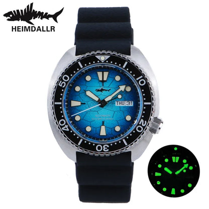 HEIMDALLR Diver Men's Watch Turtle King Sapphire Crystal 316L Steel NH36 200M Water Resistant Luminous Automatic Mechanica Watch