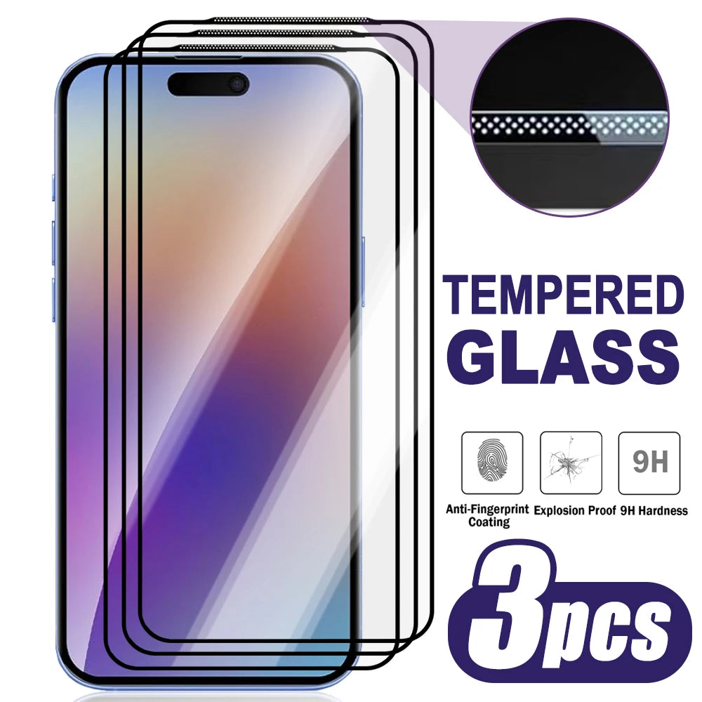 Tempered Glass Screen Protectors for IPhone 17/17 Air/17 Pro/17 ProMax 9H Hardness Tempered Films with Dustproof Hole