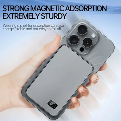 50000mAh Magnetic Wireless Thin Ultra Power Bank For MagSafe Fast Charging Portable Battery Display Power Bank