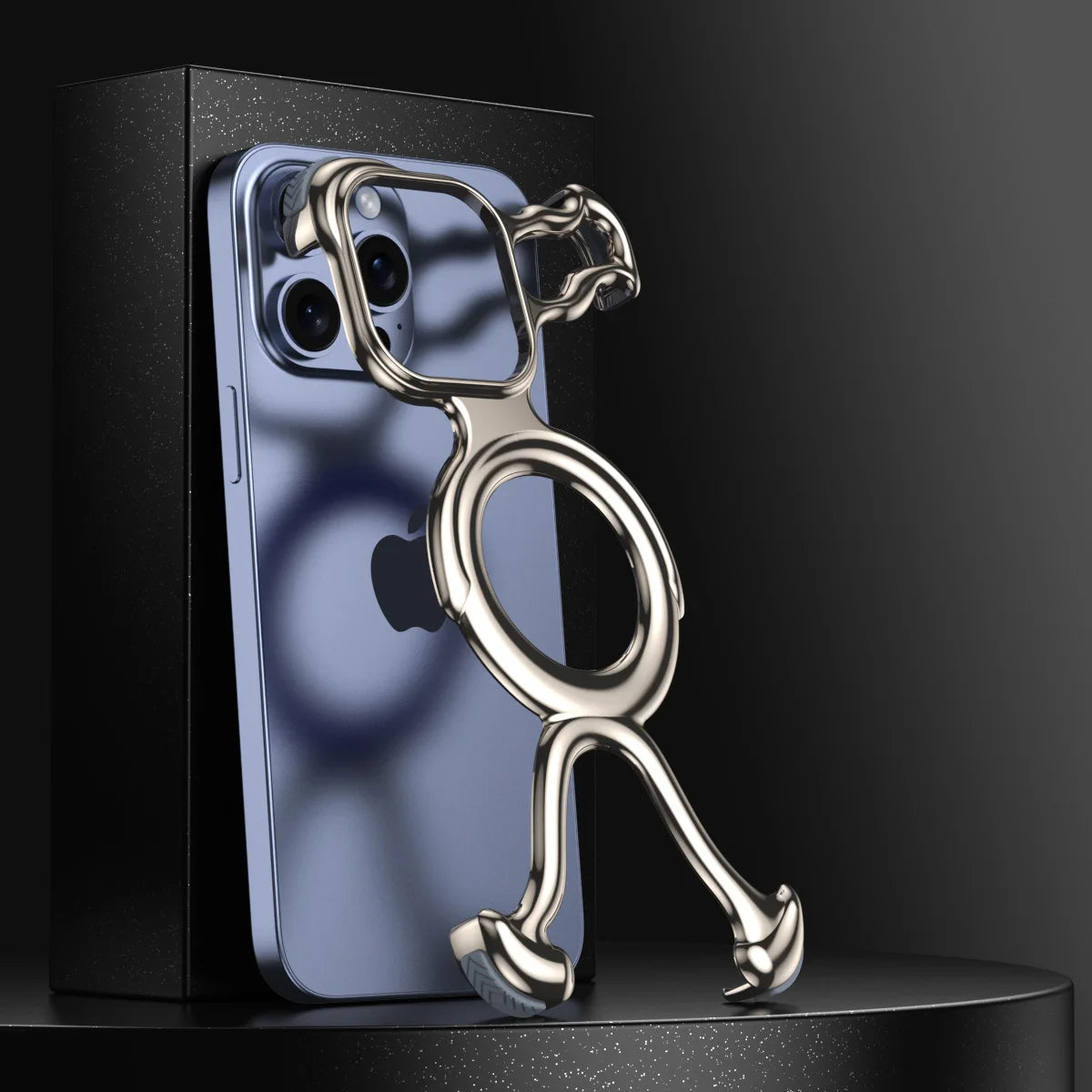 Irregular Geometric Phone Case For Iphone 17 16 15 14 13 Case Hollowed Out Electroplated Four Corners Silicone Shockproof Case