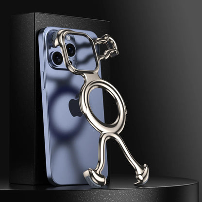 Irregular Geometric Phone Case For Iphone 17 16 15 14 13 Case Hollowed Out Electroplated Four Corners Silicone Shockproof Case