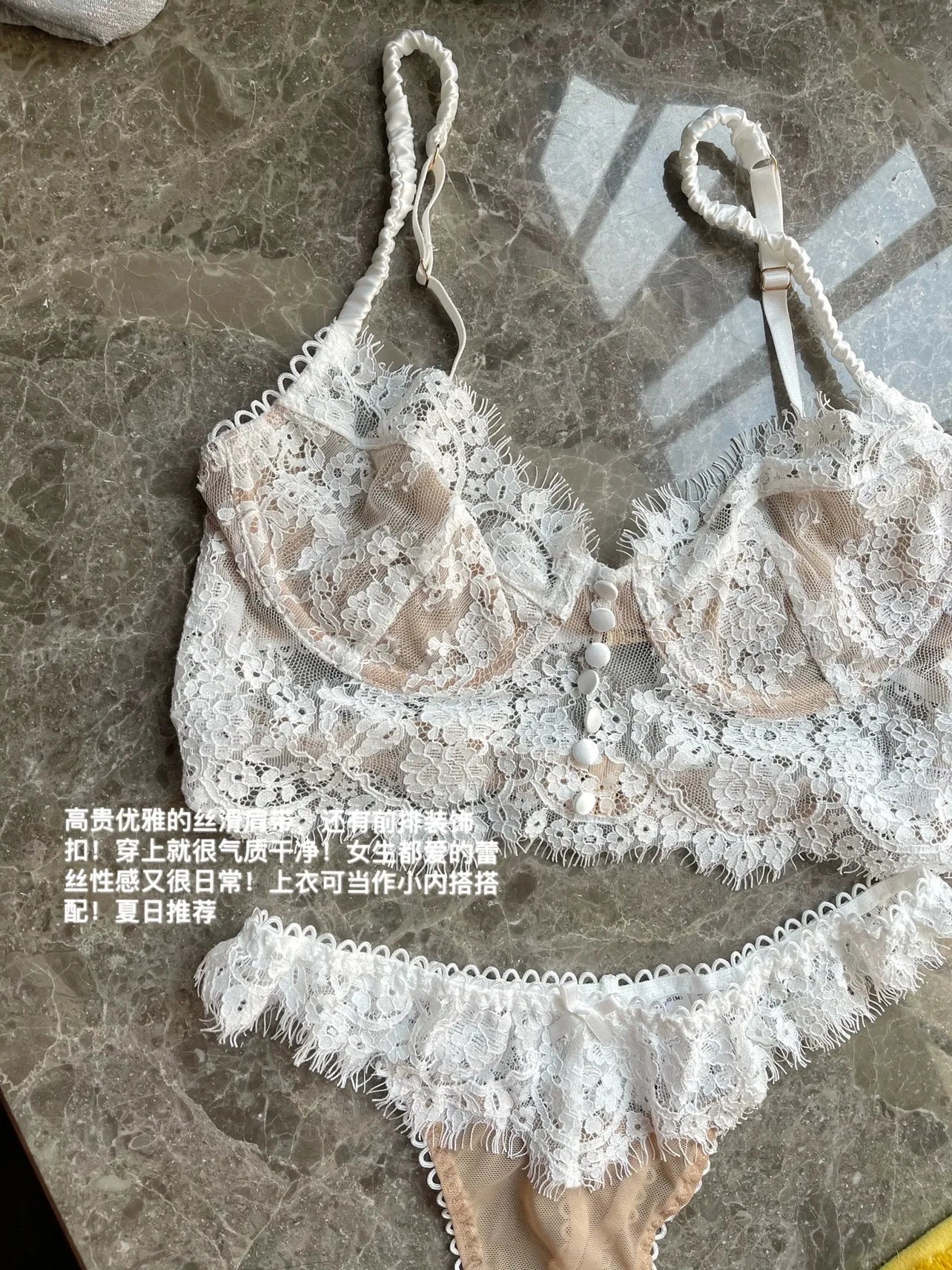 Sutiã Redutor Com Laço Francês Anti Queda - Aro Macio Costas Belas Conjunto Puro Desejo Tushy Hot