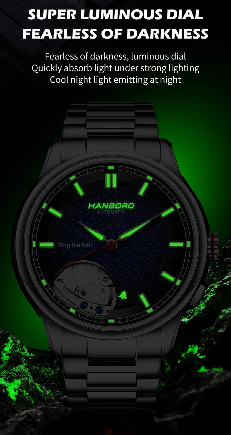 HANBORO Chime Series Modified Movement Men's Personalized Automatic Mechanical Watch