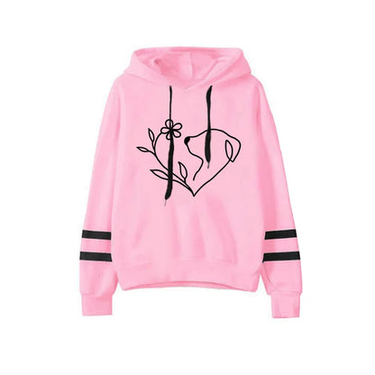 2025 Hot Sale Women's Tracksuit Hooded Sweatshirts Black Sweatpants Urban Casual Fashion Sportswear Cute Pattern Print Hoodies