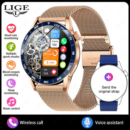 LIGE 2025 New Smartwatch Men For Android iOS Phone 1.38" HD Bluetooth Call Heart Rate Monitor Waterproof Sport Smart Watch Women