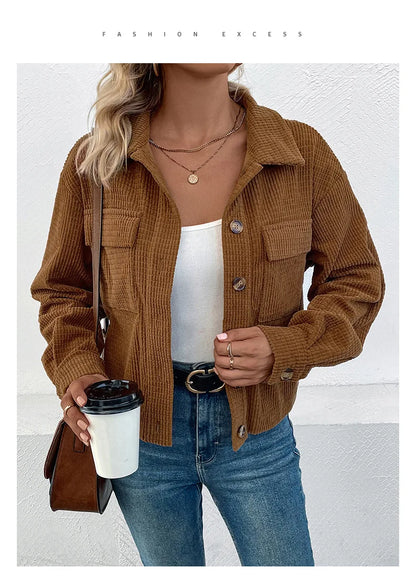 Coats Women Coat Turn Down Collar Full Sleeve Work Y2k Streetwear Elegant Splice Casual Loose Open Stith Autumn Winter 2025