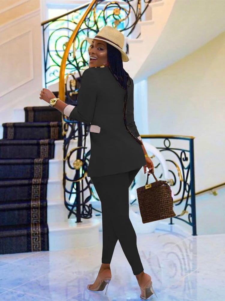 Elegant Suits  Women Corset Blazer and Legging Pants Matching Two 2 Piece Set Outfits Streetwear Lady Tracksuit