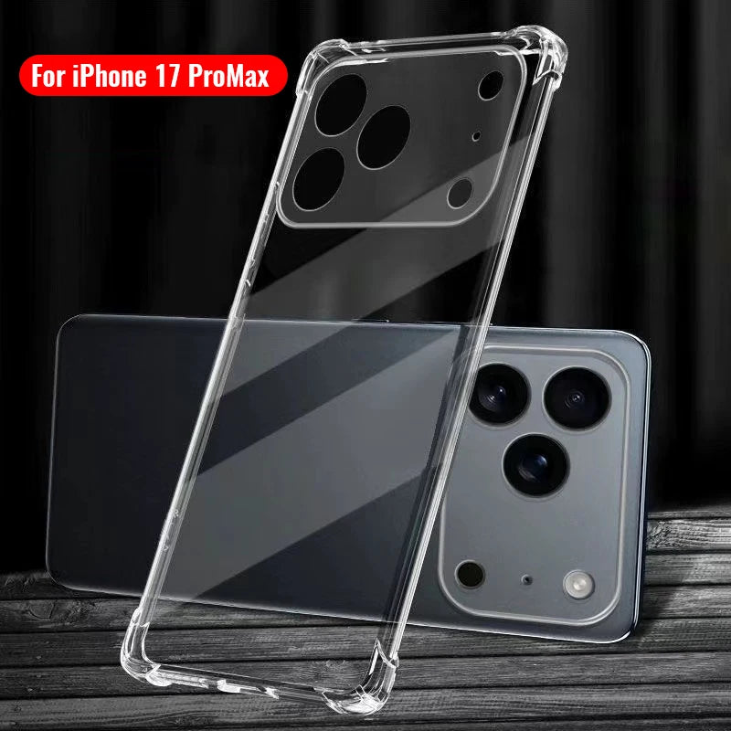 Transparent Phone Case for IPhone 17/17 Air/17 Pro/17 Pro Max Clear Case Scratch Resistant Shockproof Anti Fall Slim TPU Cover