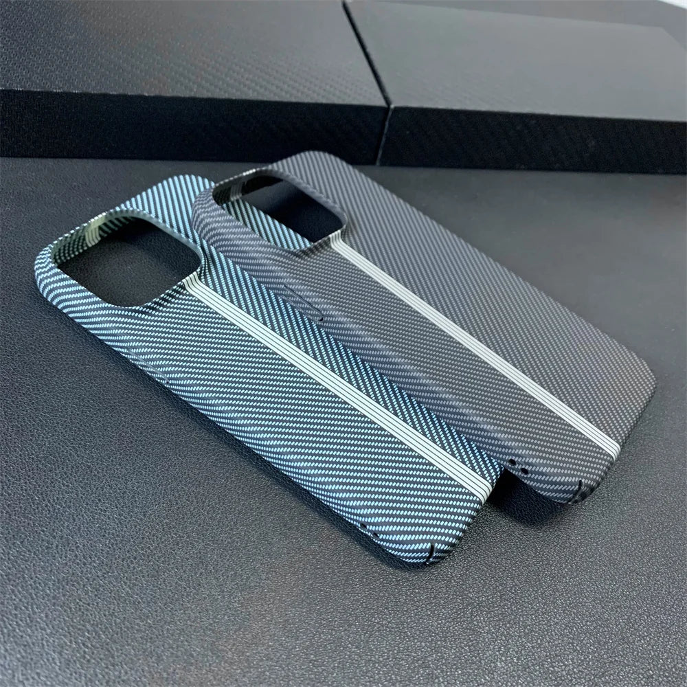 Luxury Contrast Carbon Fibre Pattern Matte Phone Case For iPhone 17 16 15 11 12 13 14 Pro Max Ultra Thin Hard Shockproof Cover