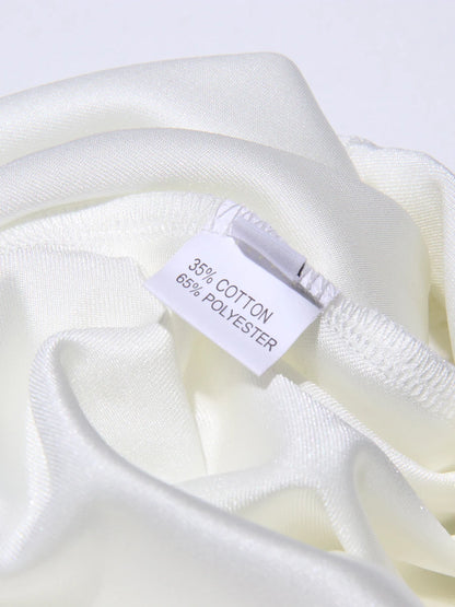 TWOTWINSTYLE Solid Slimming Fashion Mini Dresses for Women High Waist Patchwork 3D Flower Temperament Dress Female Clothing New