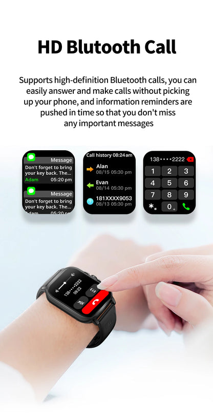 KUMI KU7 Meta 2.01″ High-definition Screen Smart Watch Bluetooth Call Heart Rate Measurement Oximetry Offline Intelligent Voice