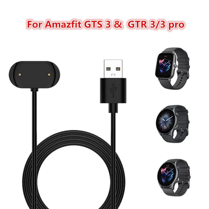 USB Charging Cable For Amazfit Active Bip 5 GTR 4 GTR 3 Pro GTS 4 CHEETAH Watch Dock Charger For GTR 2e Bip u T-rex pro