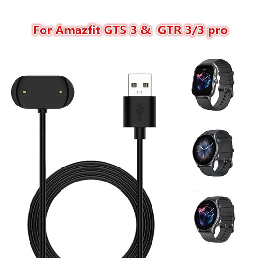 USB Charging Cable For Amazfit Active Bip 5 GTR 4 GTR 3 Pro GTS 4 CHEETAH Watch Dock Charger For GTR 2e Bip u T-rex pro
