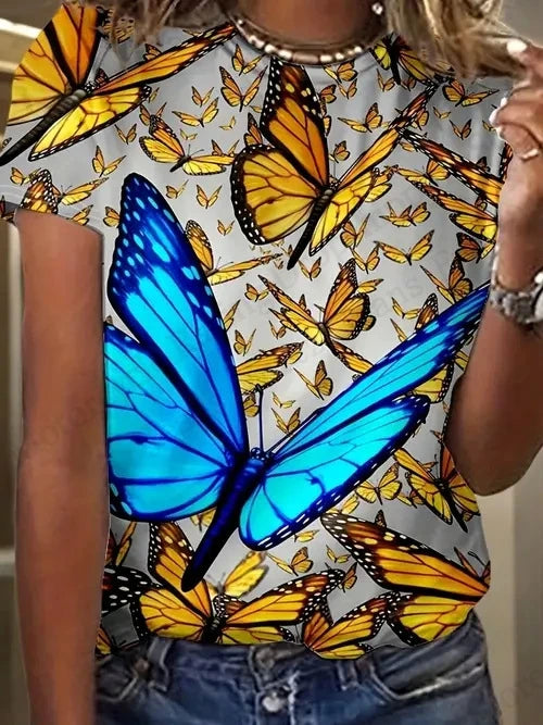 T shirt Women Fashion Casual O-Neck Oversized Short Sleeve T-shirt Funny Animal Tops Tee Women Clothes