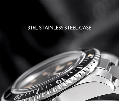 Baltany Men Automatic Watch 39mm Mechaical Wristwatch Sapphire Diver 20ATM Waterproof C3 Luminous NH38 Ceramic Bezel