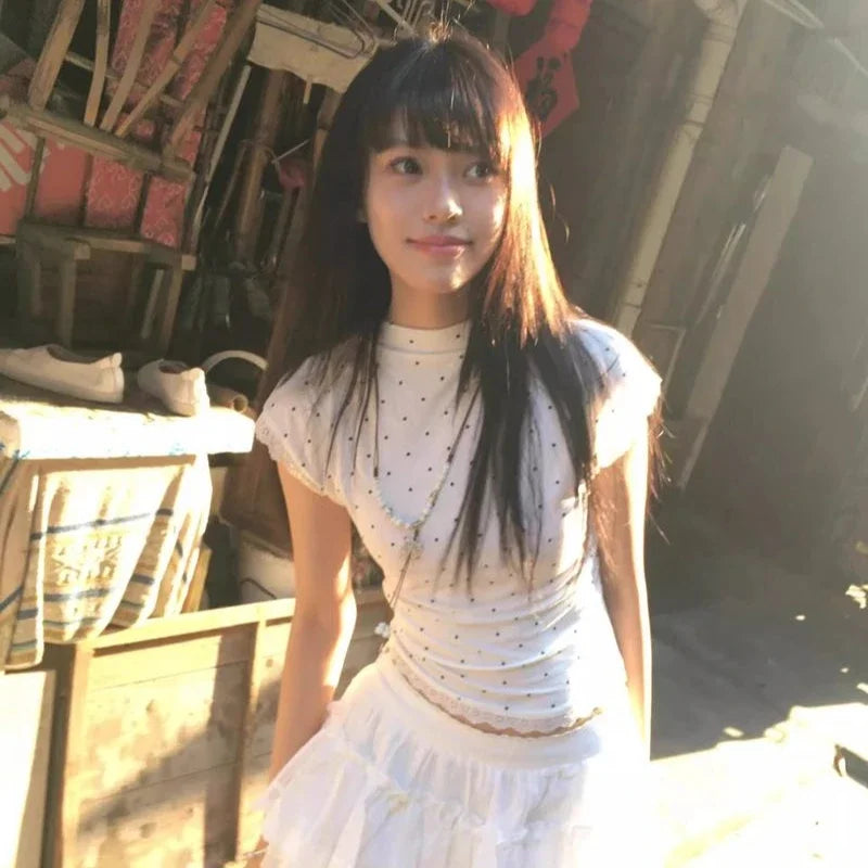 Clothes Polka Dot T Shirt for Women Sexy Streetwear  Fashion Ropa De Mujer Spring Summer Short Tees