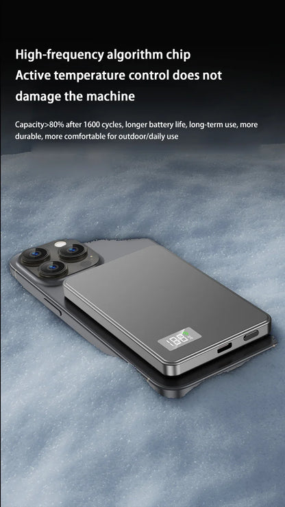 500000mAh Magnetic Power Bank Portable Wireless PD22.5W Fast Charging External Battery for Magsafe For iPhone Samsung