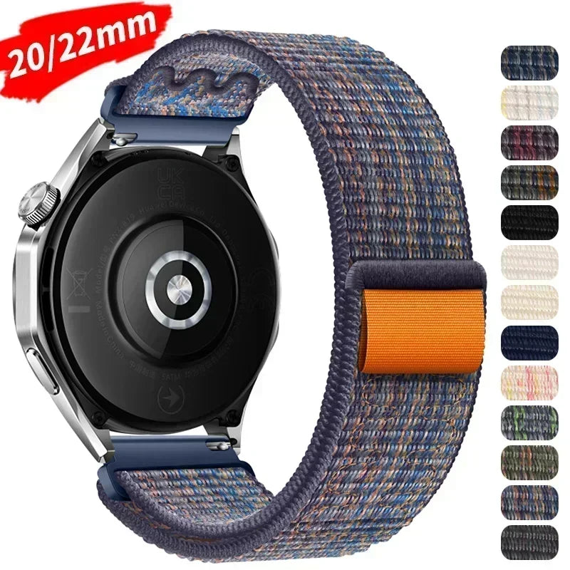 Smart Watch Strap for Amazfit Balance GT4/3/2 46mm Nylon Loop Bracelet for Samsung Galaxy Watch 4/6 Classic 5 Pro 45mm