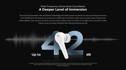 1MORE Aero Ear buds Noise Cancellation Bluetooth 5.2 flash-sale  Clear Calls 28h Playtime  Wireless Charging headset  electronic