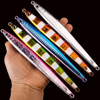 Metal Jig 60g 80g 100g 120g Long Casting Fast Sinking Fall Jigs Saltwater Deepsea Fishing Lure