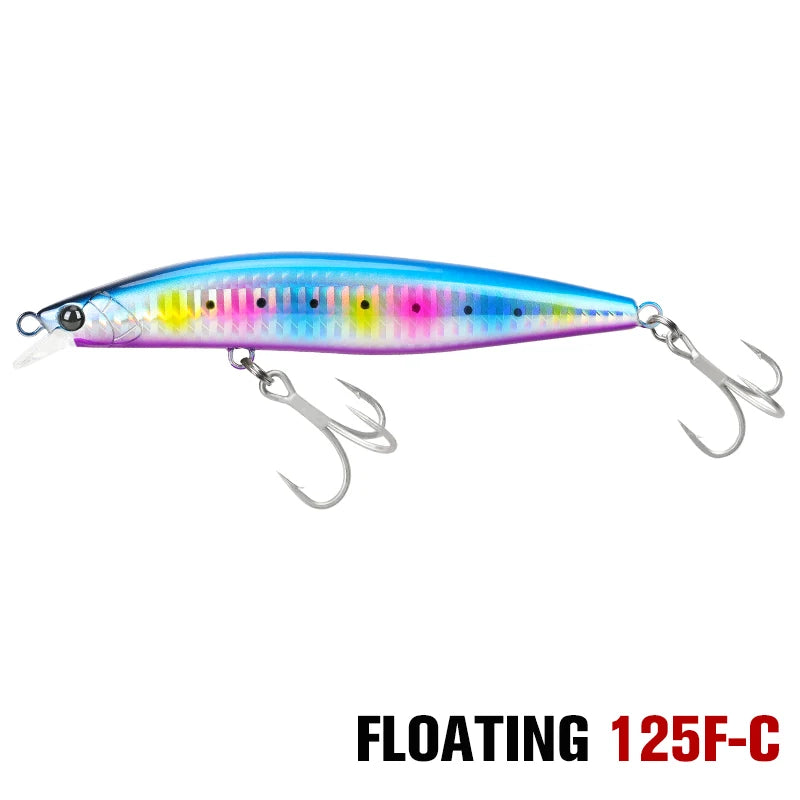 Ultra Long Casting Floating Minnow 125mm 25g High Strength Saltwater Seabass Artificial Hard Baits
