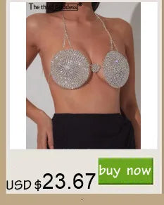 Clothes metal sequin crop top women clothing summer cropped halter tank top hotwife nightclub party tops rave outfits