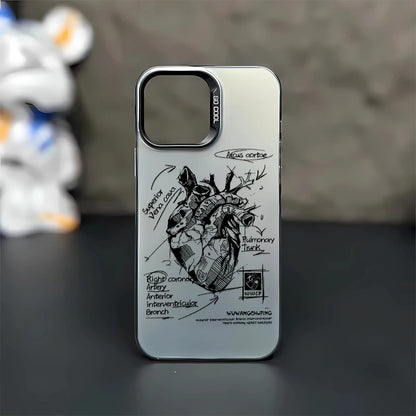 Creative Cardiovascular model Heart Medical Phone Case For iPhone 15 Pro Max 11 12 13 14 16 Pro XS XR 7 8 Plus Anti-drop Cover