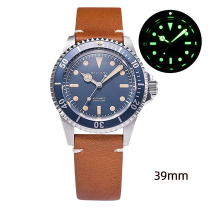 Baltany Men Automatic Watch 39mm Mechaical Wristwatch Sapphire Diver 20ATM Waterproof C3 Luminous NH38 Ceramic Bezel