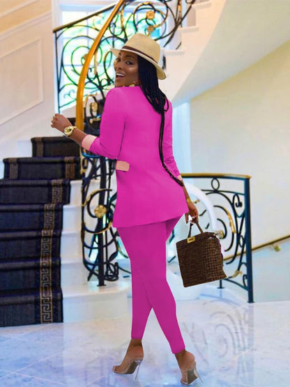 Elegant Suits  Women Corset Blazer and Legging Pants Matching Two 2 Piece Set Outfits Streetwear Lady Tracksuit