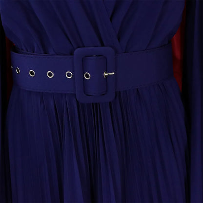 V-neck Flare Sleeve Big Swing Floor Length Maxi Long Dresses  Women Autumn Winter Party Prom Dress