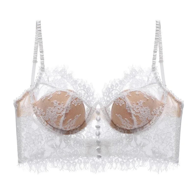 Women's Bra Panty Set Sexy Adult Lingerie Transparent Underwear Ultra-thin Lace Bra Anti-sagging Bra Summer French Pure Desire