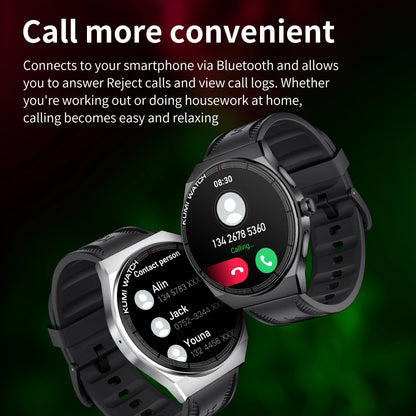 KUMI GT5 Max Smartwatch 1.39inch IPS Full Screen Men Women Bluetooth Call 100+ Sport Heart Rate Tracker IP68Waterproof