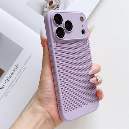 Thin Cooling Heat Dissipation Phone Case For iPhone 17 16 15 14 13 12 11 Pro Max Plus Breathable Hard Back Solid Color Cover